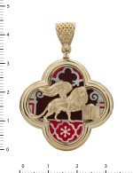 Подвеска из золота c эмалью и перламутром