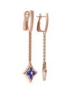 Серьги из золота c бриллиантами и лазуритом