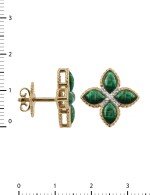 Серьги из золота c бриллиантами и малахитом