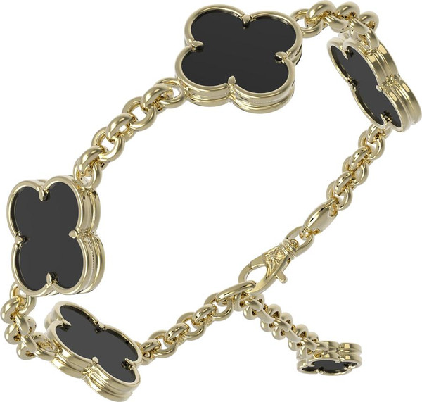 Браслет из лимонного золота 585 пробы c ониксом