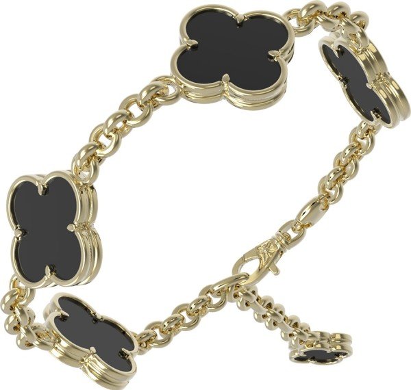 Браслет из лимонного золота c ониксом