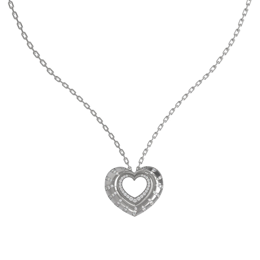 Колье из белого золота 585 пробы c бриллиантами