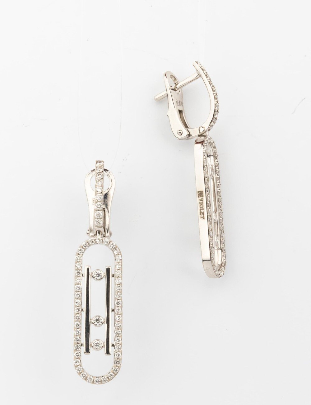 Серьги из белого золота c бриллиантами