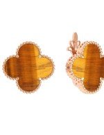 Серьги из золота c тигровым глазом