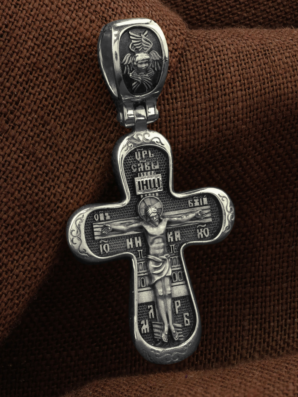 Крест из белого золота 585 пробы