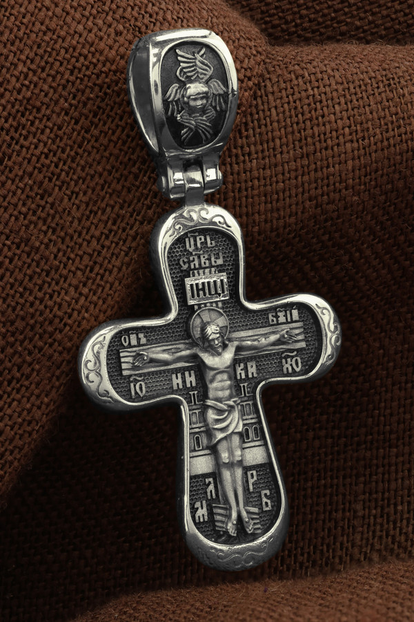 Крест из белого золота 585 пробы