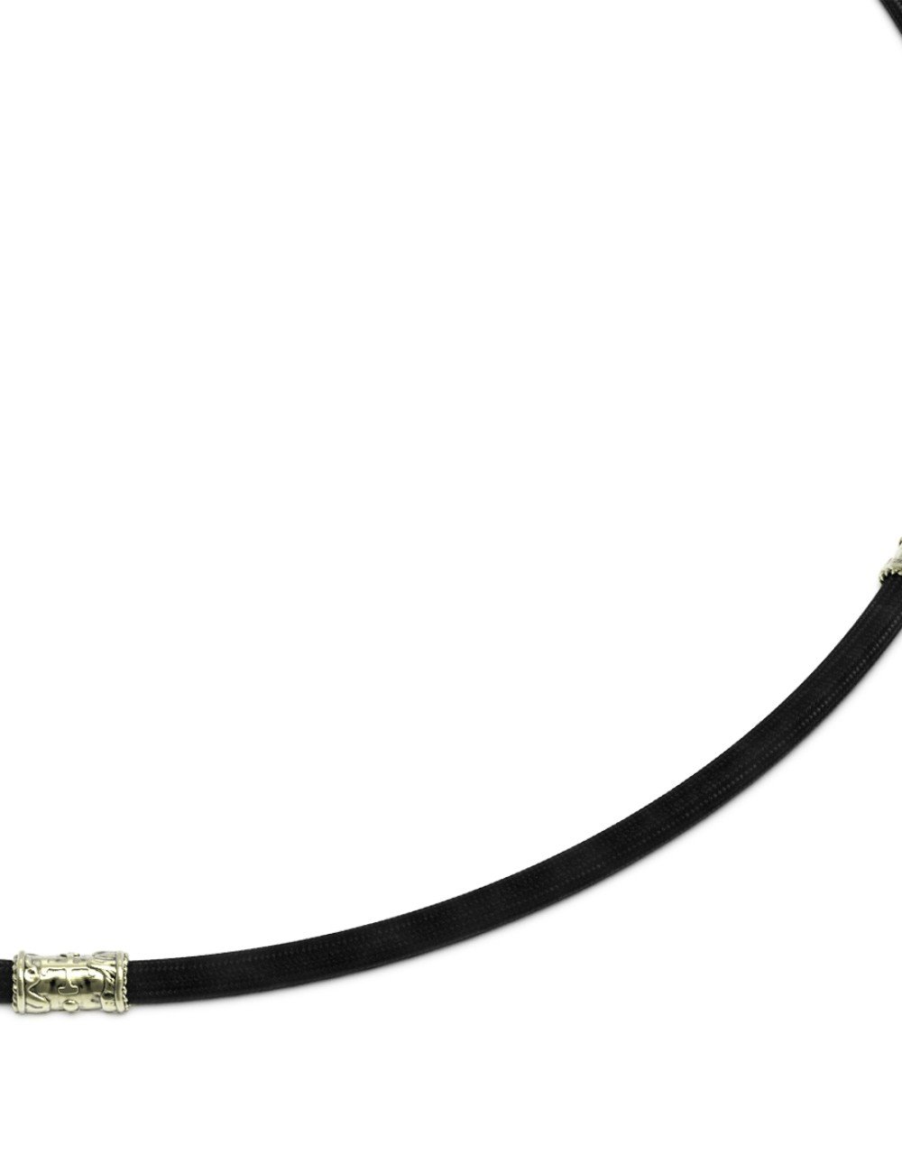 Шнурок шёлковый из зелёного золота c шёлковым шнурком