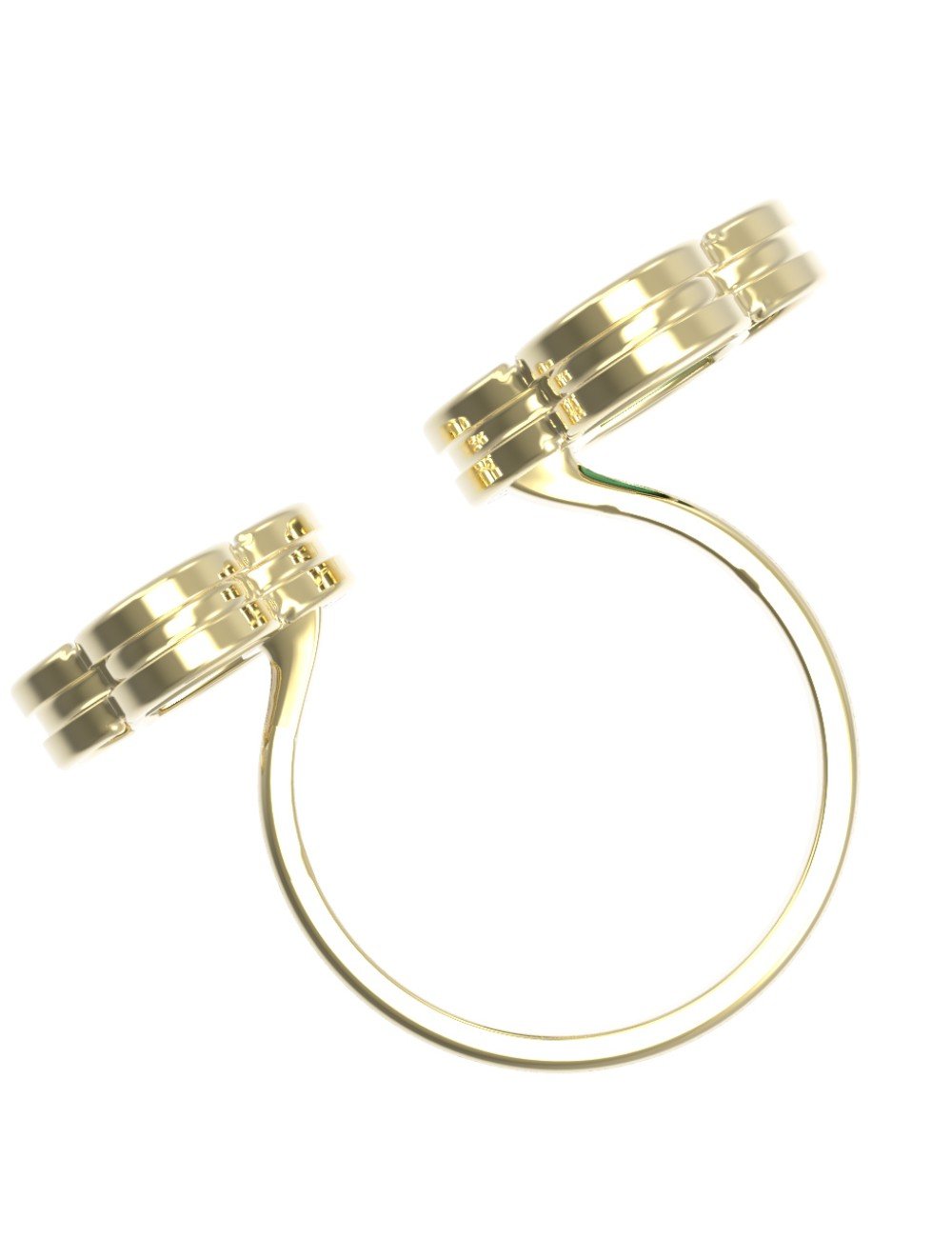 Кольцо из лимонного золота c малахитом и перламутром