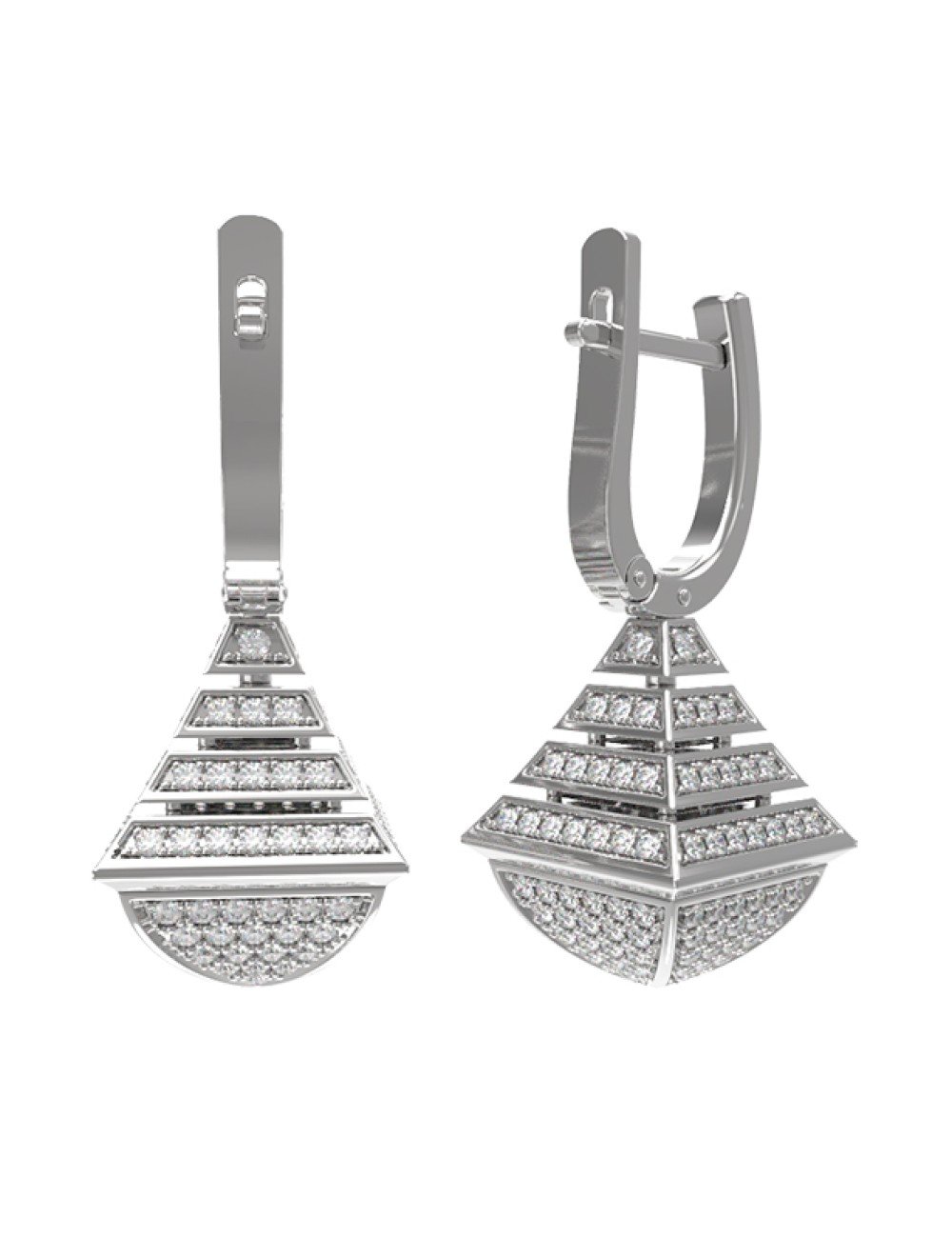 Серьги из белого золота c бриллиантами