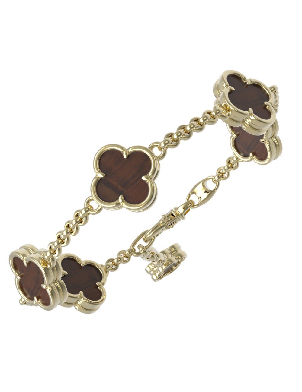 Браслет из лимонного золота c тигровым глазом