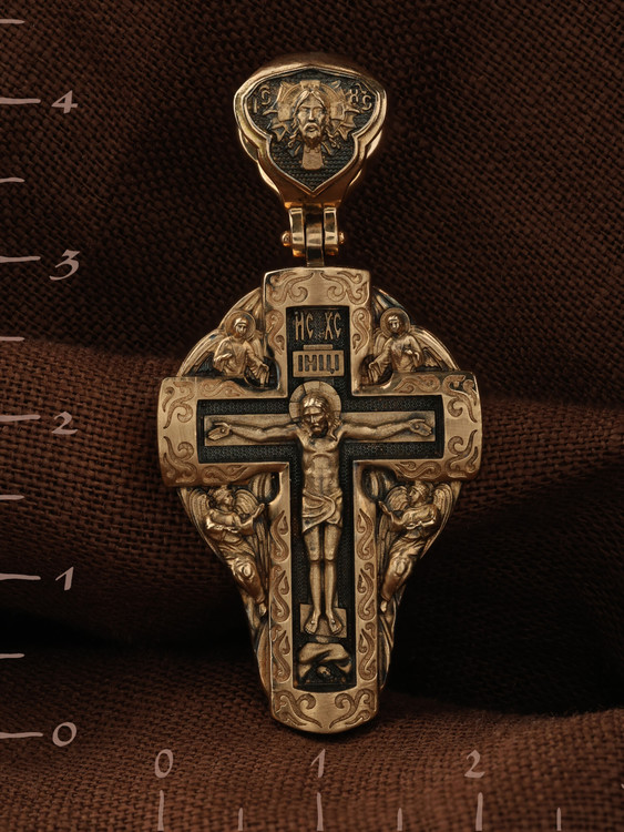 Крест из красного золота 585 пробы