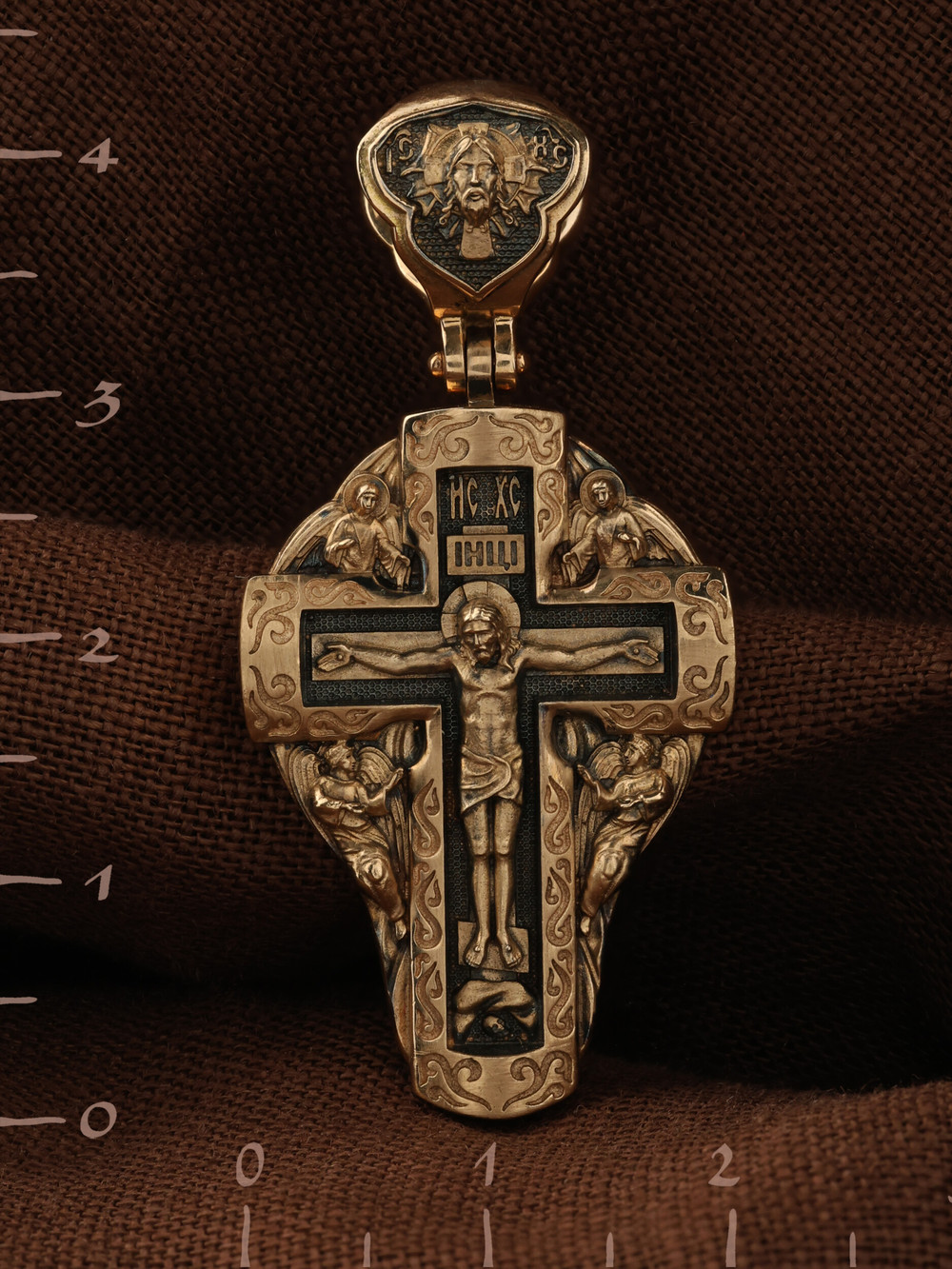 Крест из красного золота 585 пробы