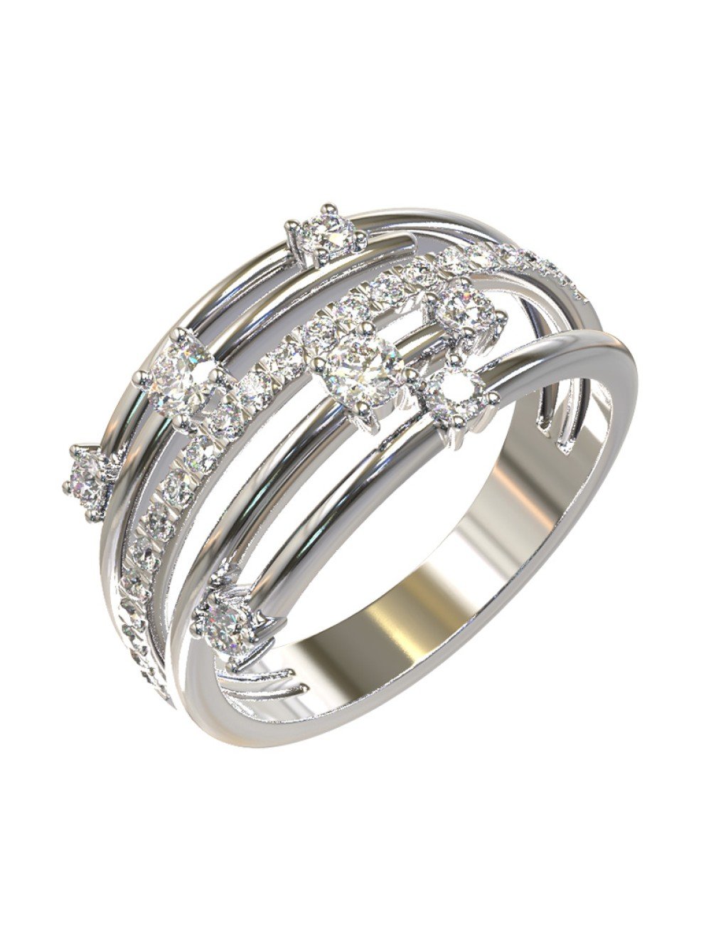 Кольцо из белого золота c бриллиантами