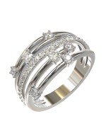 Кольцо из белого золота c бриллиантами