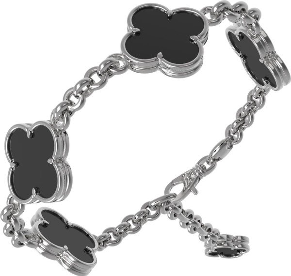 Браслет из белого золота c ониксом