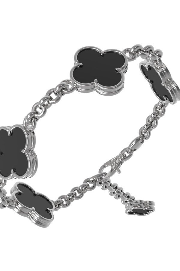 Браслет из белого золота c ониксом