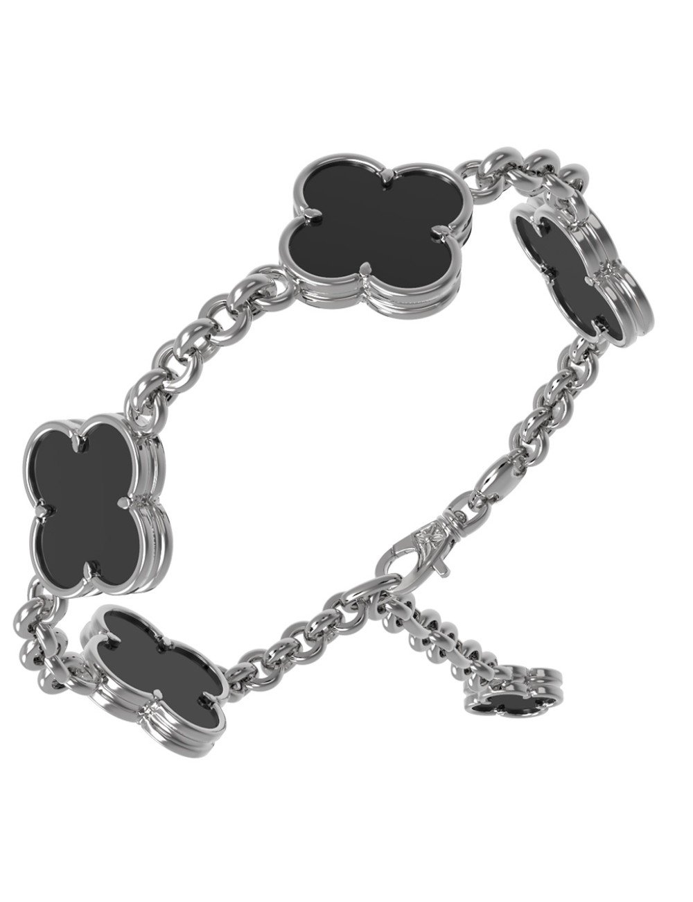 Браслет из белого золота c ониксом