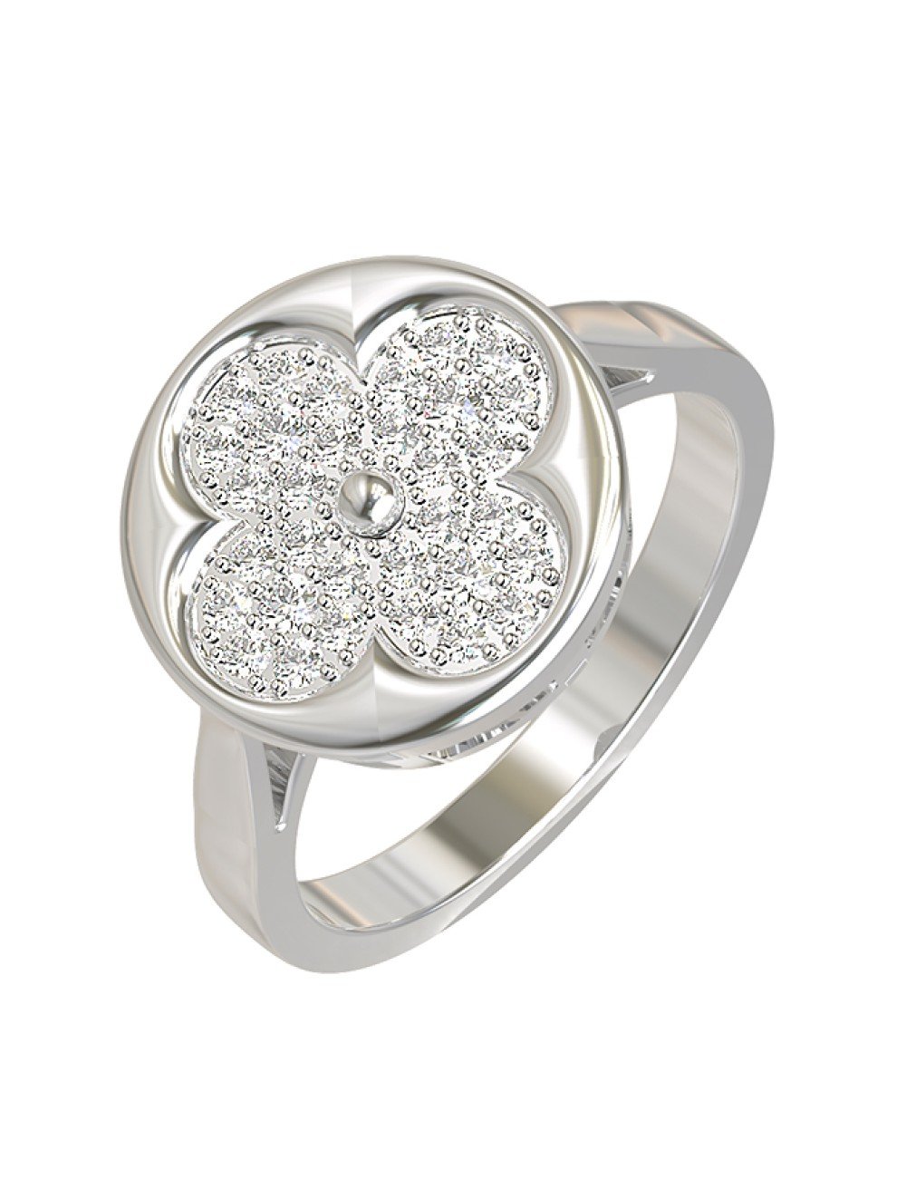 Кольцо из белого золота c бриллиантами