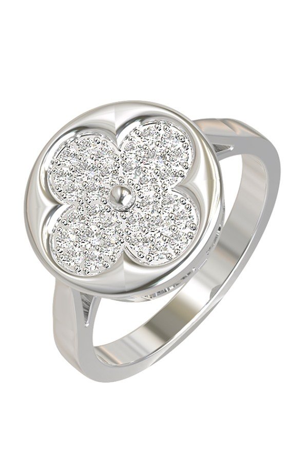 Кольцо из белого золота c бриллиантами