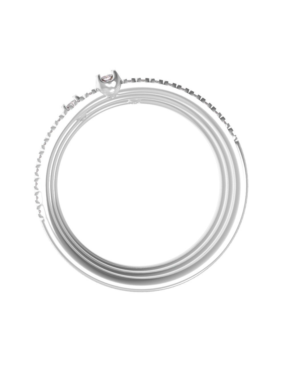 Кольцо из белого золота c бриллиантами