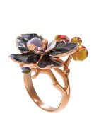 Кольцо из золота c эмалью