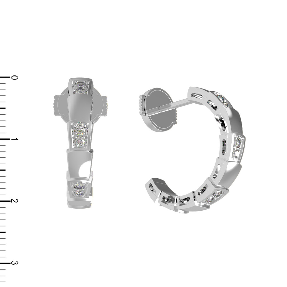 Серьги из белого золота 585 пробы c бриллиантами