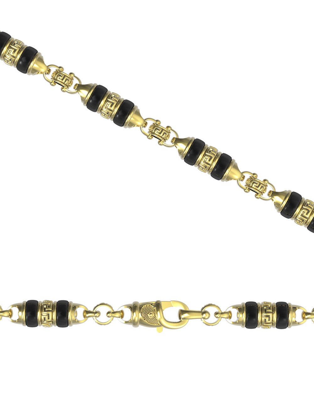 Цепь из лимонного золота c ониксом