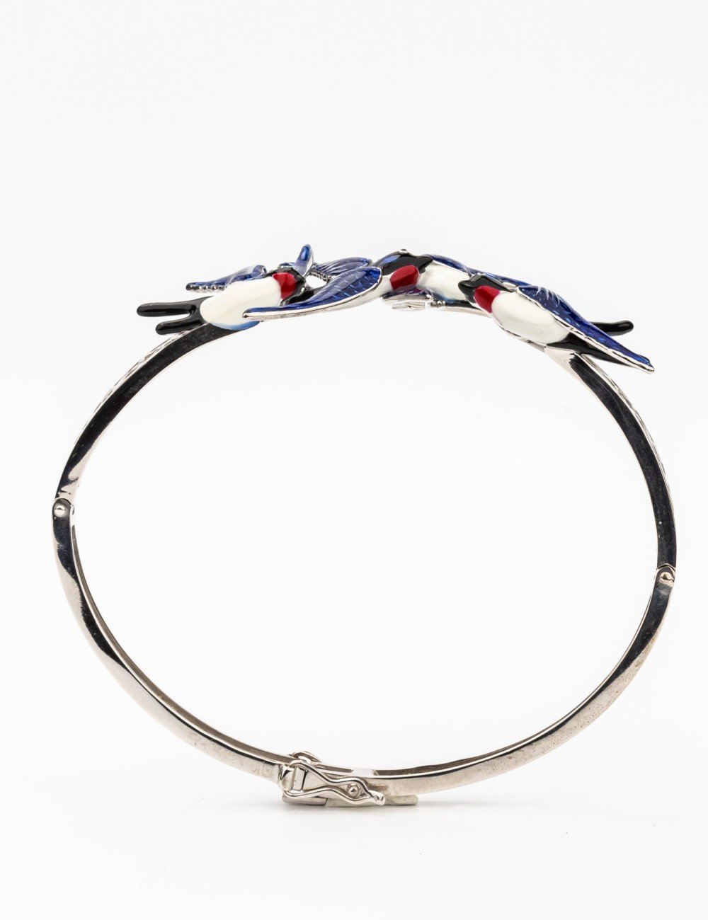 Браслет из белого золота c эмалью