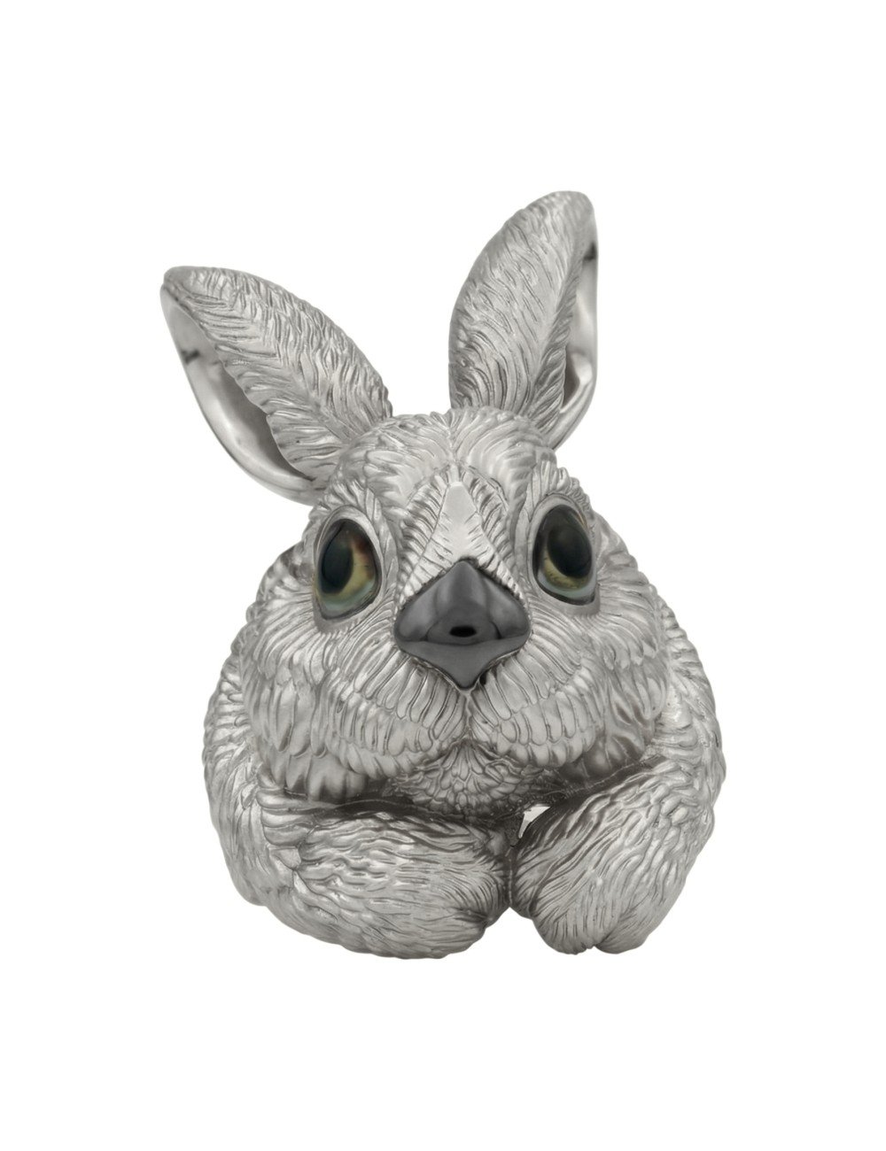 Кольцо из белого золота c эмалью