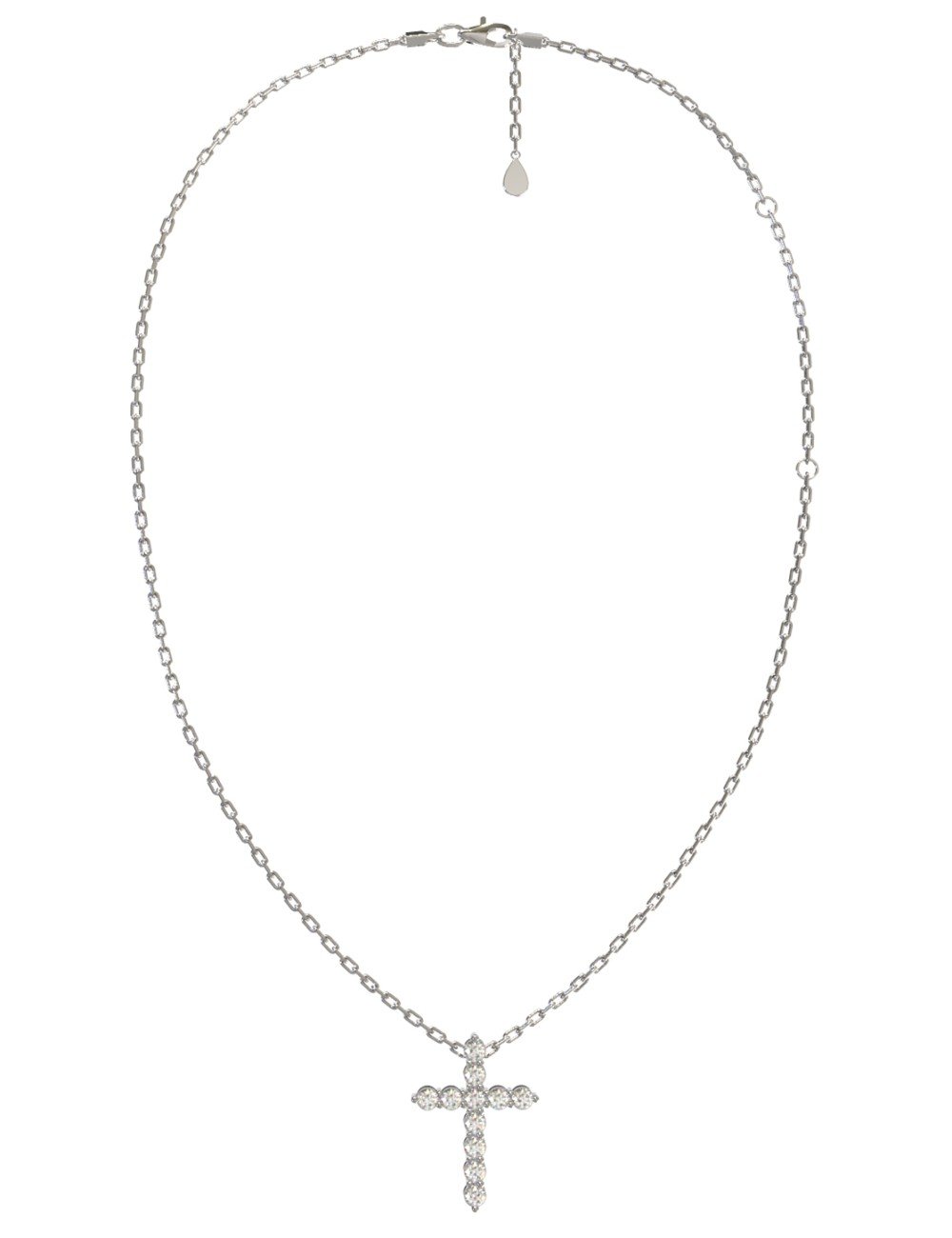 Крест из белого золота c бриллиантами