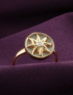 Кольцо из золота c бриллиантами и перламутром