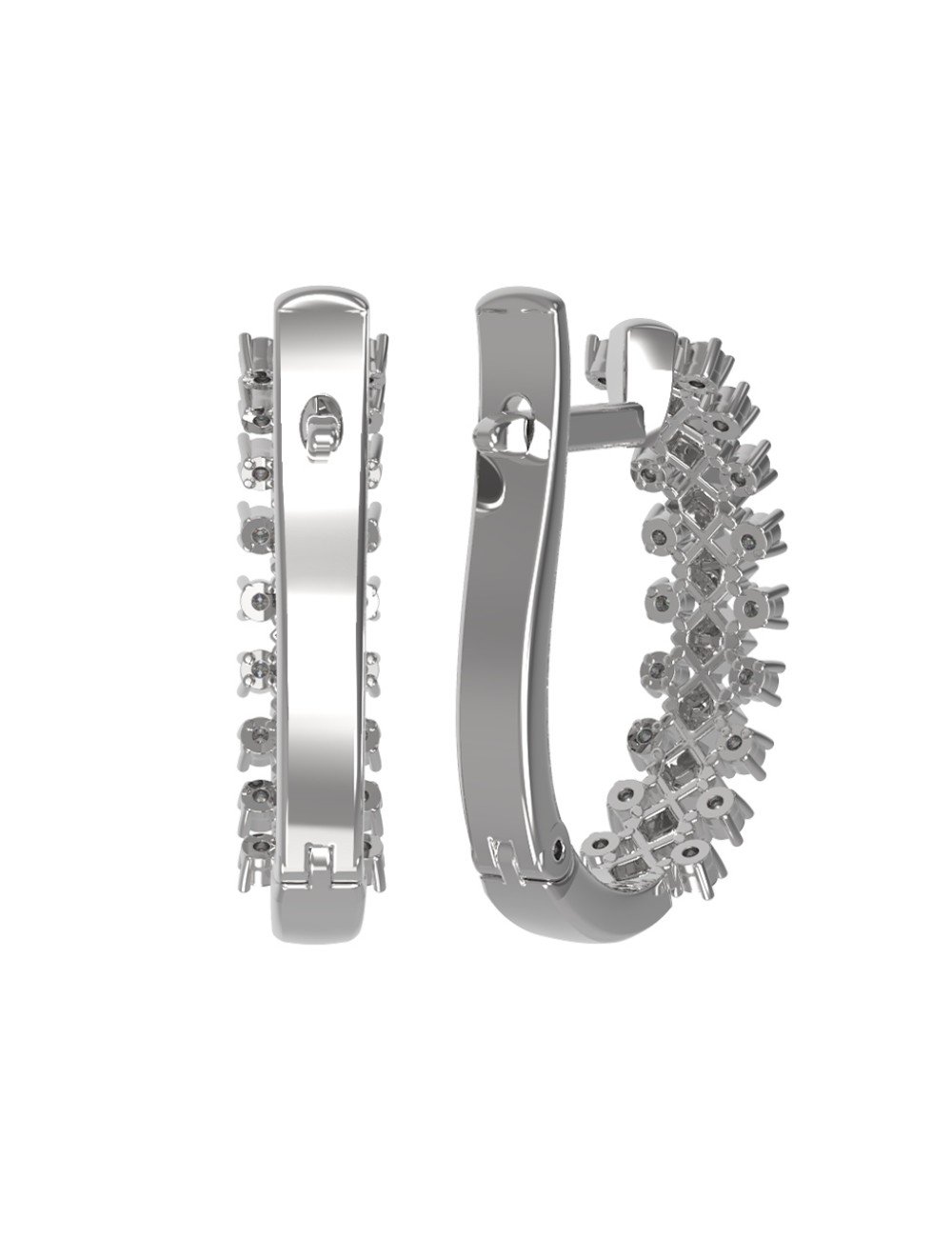 Серьги из белого золота c бриллиантами