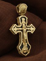 Крест из лимонного золота c ониксом