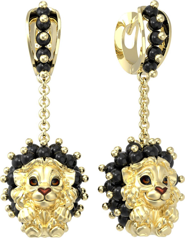 Серьги из лимонного золота 585 пробы c эмалью и ониксом