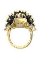 Кольцо из лимонного золота c эмалью и ониксом