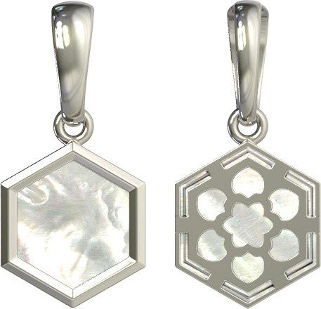 Подвеска из белого золота c перламутром