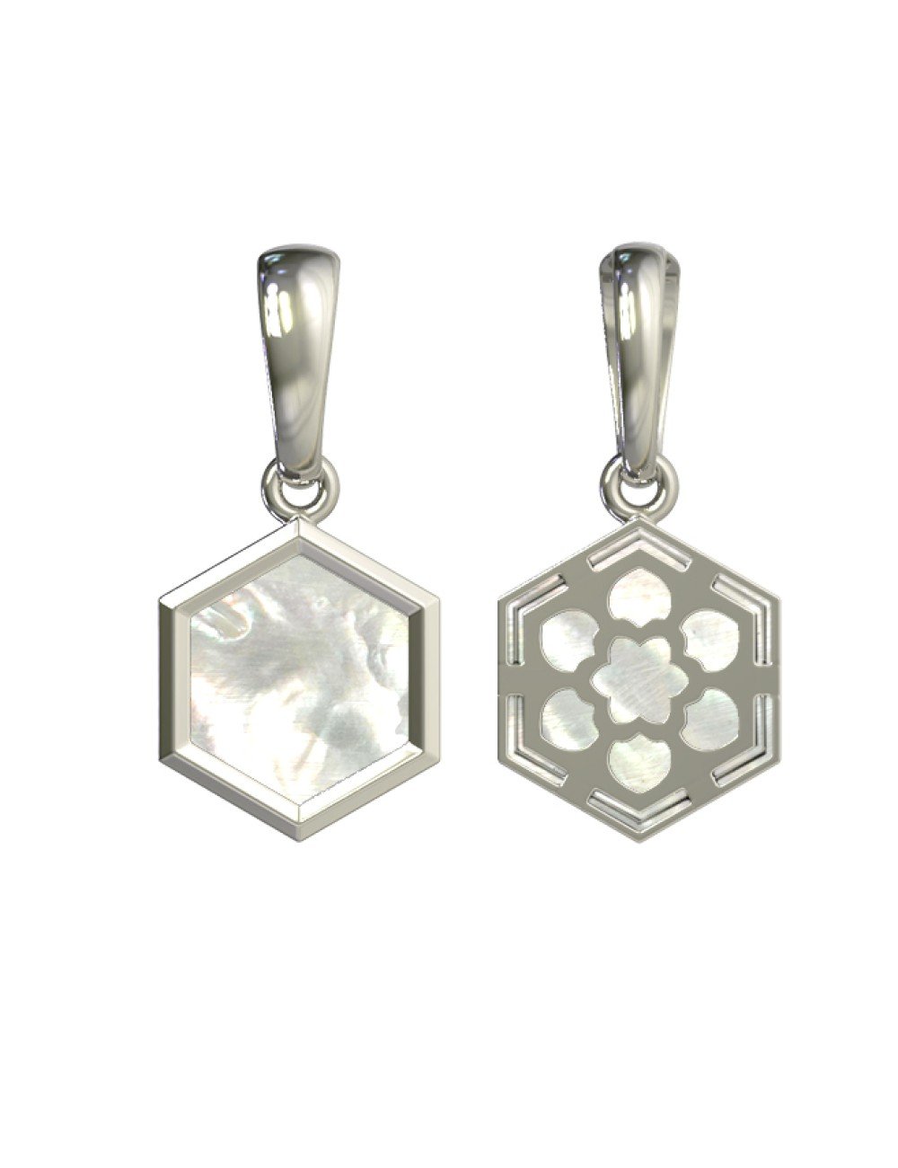 Подвеска из белого золота c перламутром