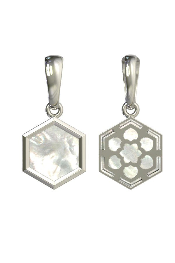 Подвеска из белого золота c перламутром