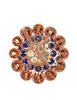 Подвеска из золота c лазуритом и перламутром