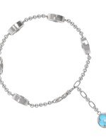 Браслет из белого золота c бриллиантами, бирюзой и перламутром