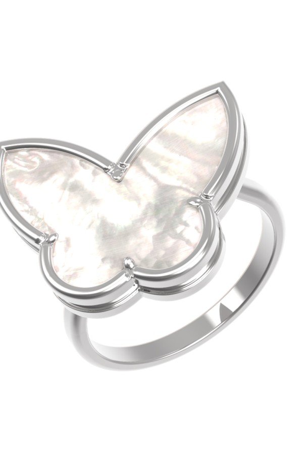 Кольцо из белого золота c перламутром