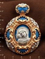 Образок из золота c эмалью