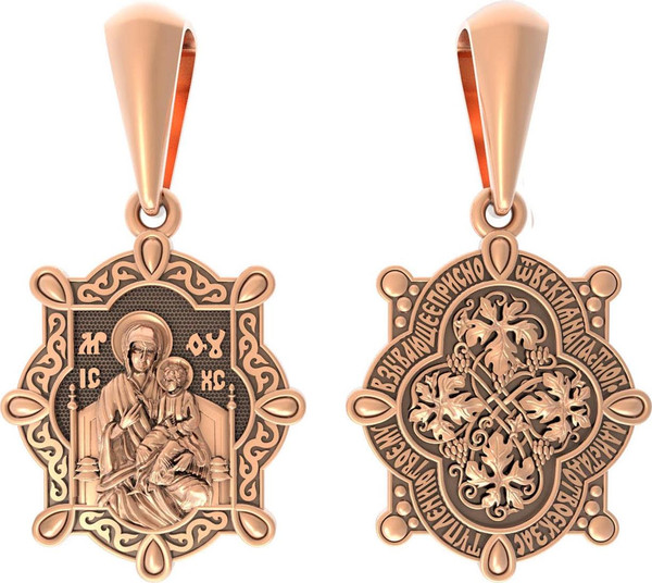 Образок из красного золота 585 пробы