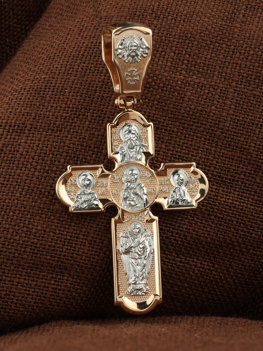 Крест из красного золота 585 пробы