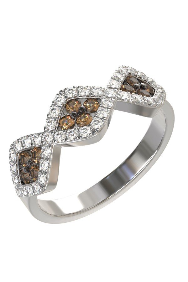 Кольцо из белого золота c бриллиантами