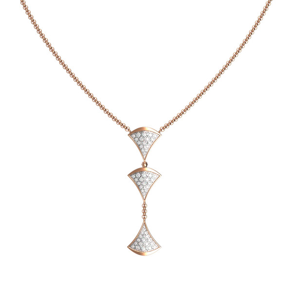 Колье из красного золота 585 пробы c бриллиантами