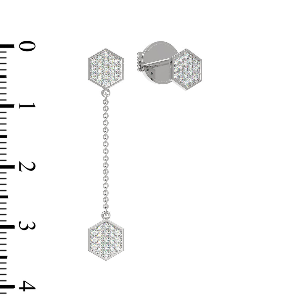 Серьги из белого золота 585 пробы c бриллиантами