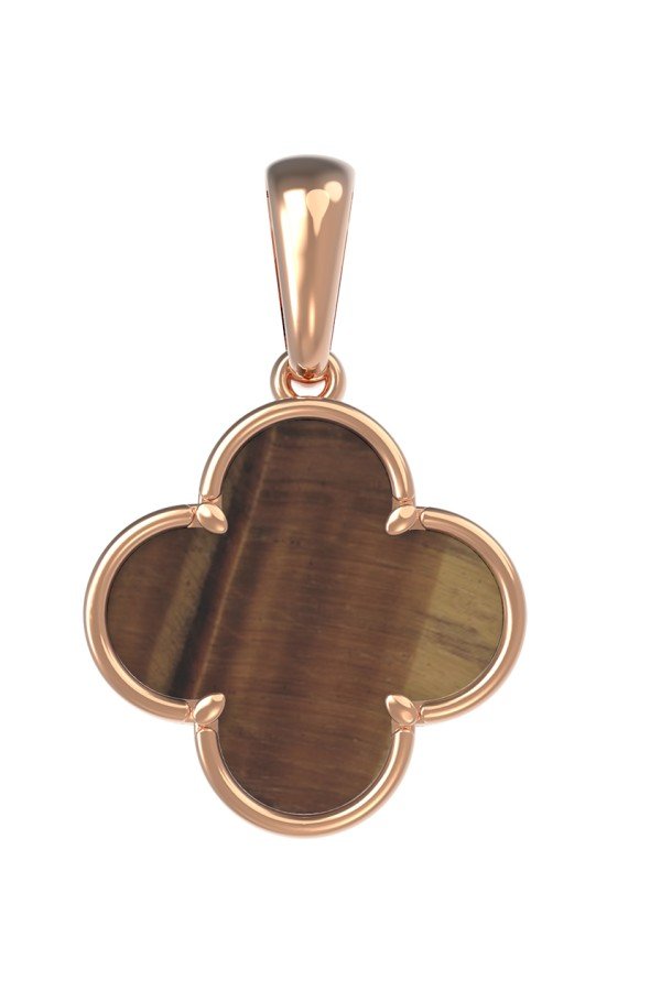 Подвеска из золота c тигровым глазом