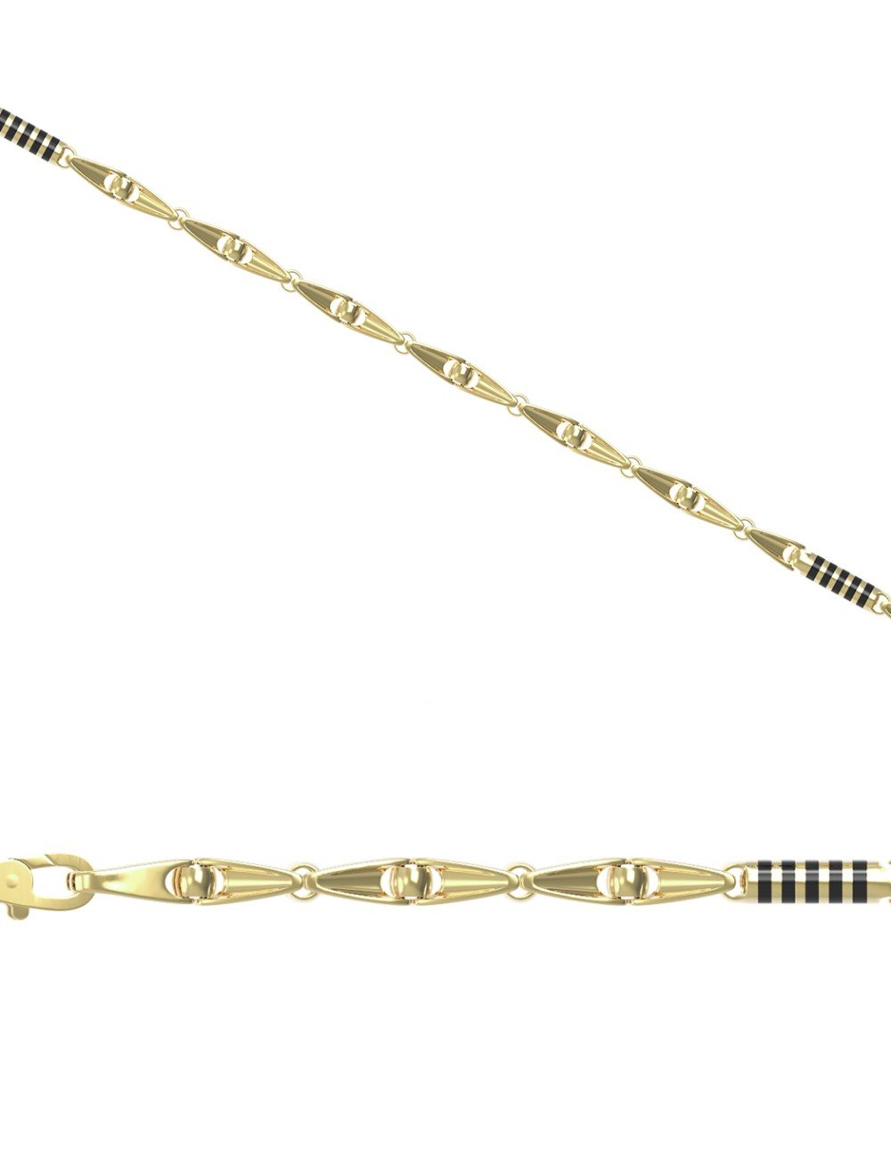 Цепь из лимонного золота c эмалью