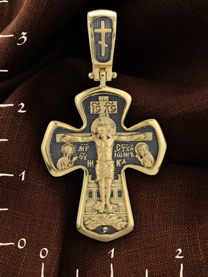 Крест из лимонного золота 585 пробы